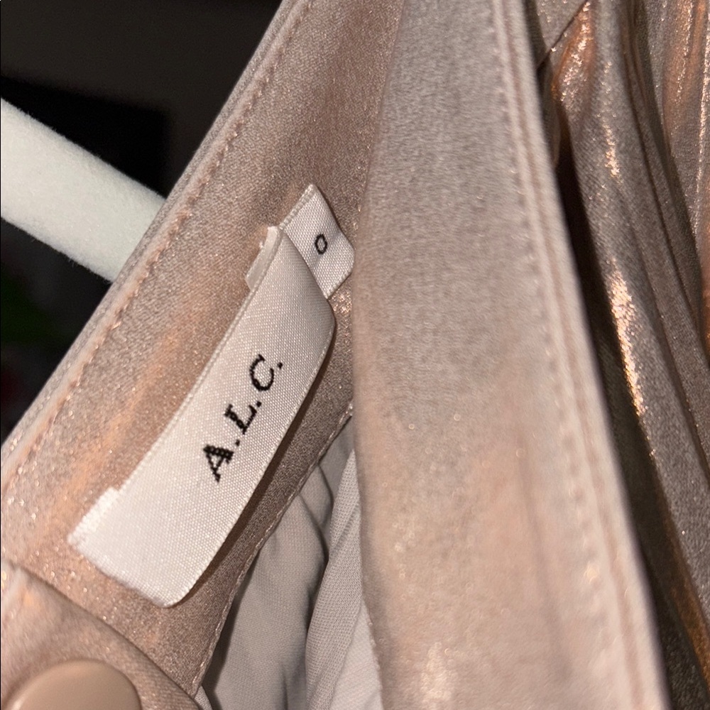 A.L.C. Bobby Pleated Metallic Skirt in Light Rose - Picture 5 of 5